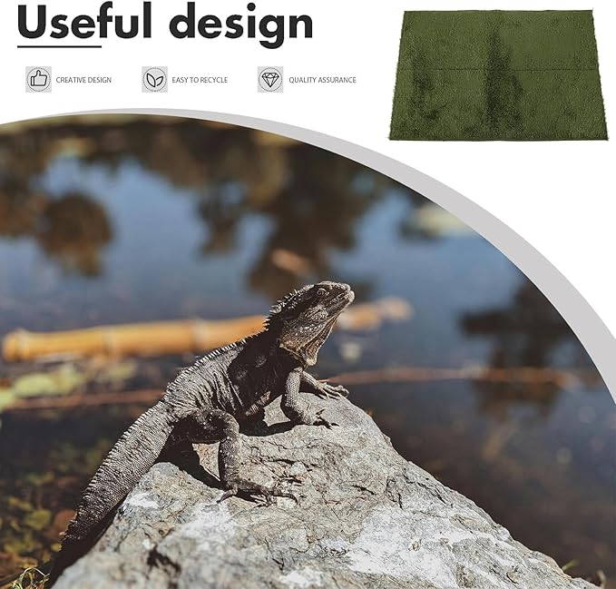 Reptile Carpet Mat for Bearded Dragon Lizard Tortoise Terrarium Bedding Portable Non-Adhesive Reptile Liner with Cushioning for Climbing Pets