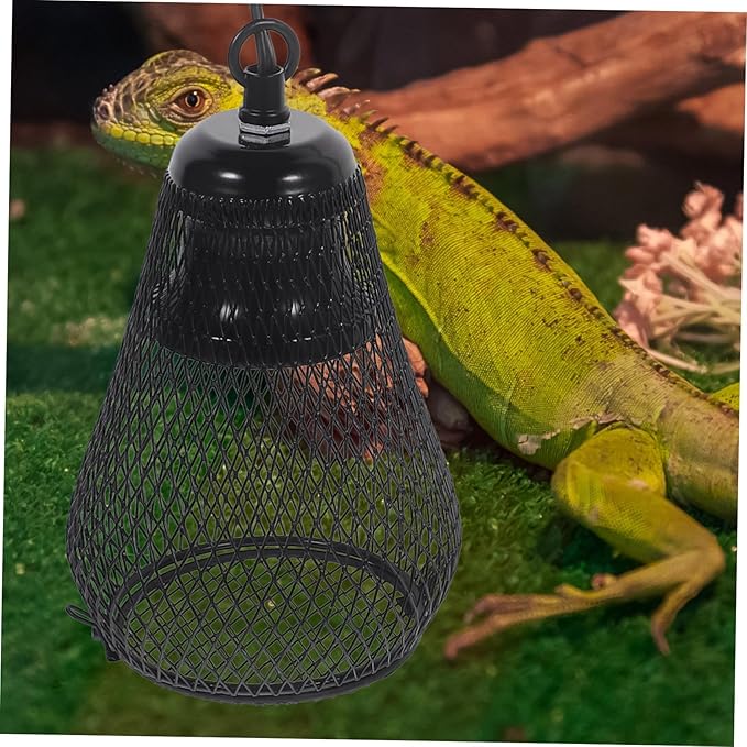 Happyyami Reptile Heating Lamp Shade Hook Scale Lamp Mesh Cover Heat-Resistant Easy Install Remove for Reptile Tank Decor