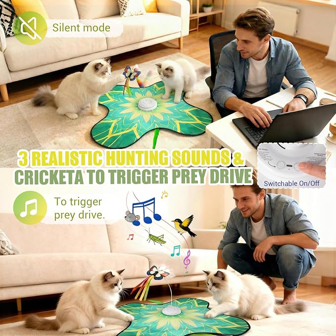Interactive Cat Toys For Indoor Cats, Rechargeable Touch Automatic Cat Toy - Image 4