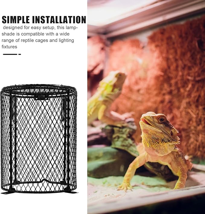 Removable Lampshade for Reptile Cage Heat Lamp Grille for Leopard Gecko Reptile Pet Heating Lamp Cover