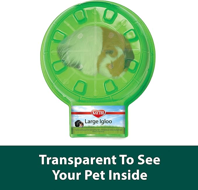 Kaytee Igloo Habitat Hideout for Pet Guinea Pigs, Ferrets, Dwarf Rabbits, Chinchillas, and Other Small Animals, Assorted Colors, Large (Pack of 2)