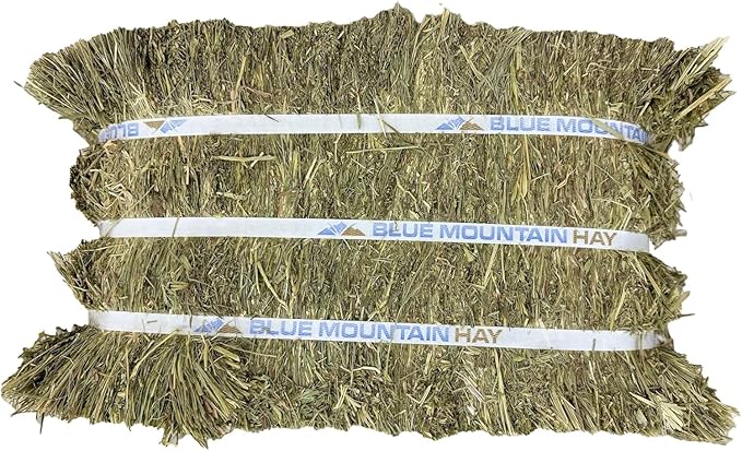 Blue Mountain Hay High-Altitude Alfalfa Hay Easy Flake Box (50 lb),Leafy Texture, High Protein Fiber & Minerals, Easy Storage Feed Solution for Homestead Use