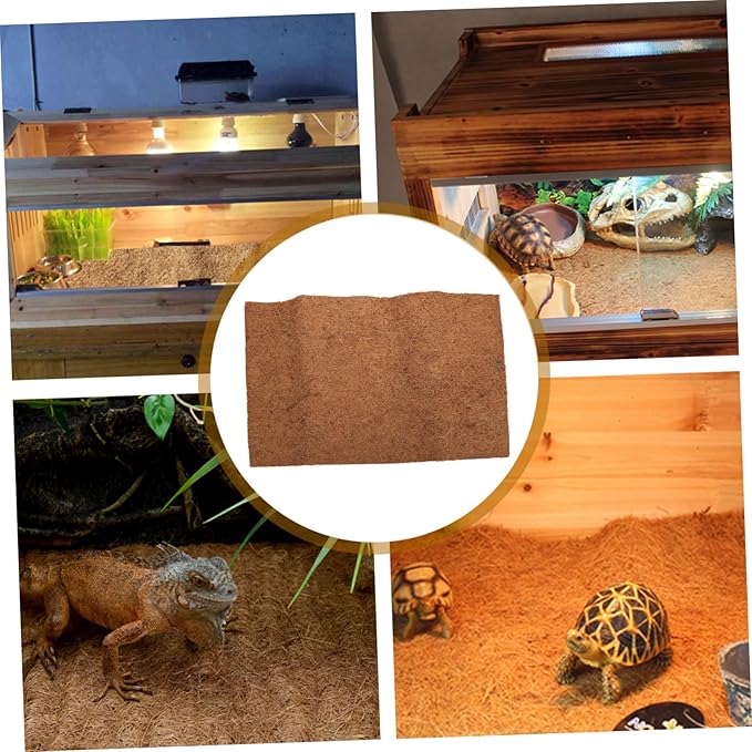 COLLBATH Natural Coconut Fiber Reptile Bedding Mat Terrarium Liner for Snakes Tortoises and Lizards Breathable Coir Substrate for Reptile Care and Landscaping