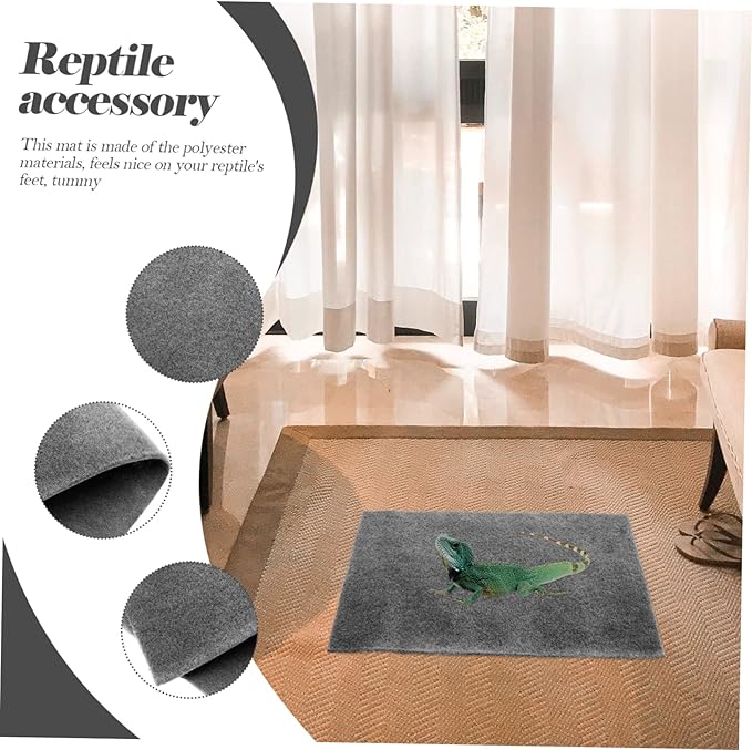 POPETPOP 2pcs Reptile Carpet Reptiles Reptile Mat Spider Sphagnum Turtle Tank Accessories Snake Reptile Terrarium Reptile Liner Leopard Rug Tortoise Supplies Enclosure Polyester
