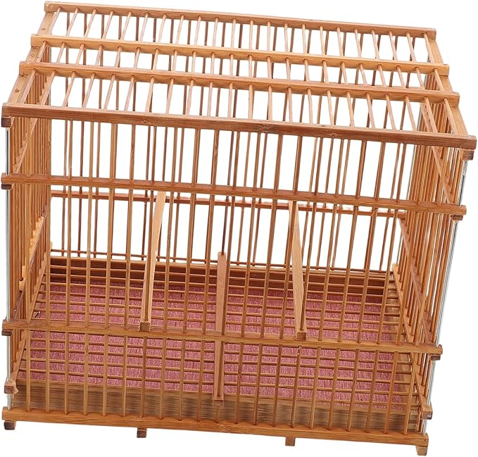 Bamboo Woven Small Bird Cage Lightweight Portable Carrier for Parakeet Finch and Canary Travel for Small Birds Stylish Design for Outdoor Use
