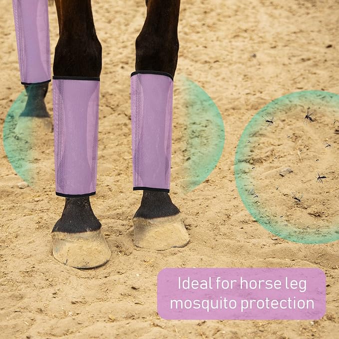 Jexine Set of 8 Mesh Fly Boots for Horse Loose Fitting Non Slip Breathable Horse Fly Leggings Protective Reduces Stress Leg Fatigue Wraps for Preventing Flies Mosquitoes Bite