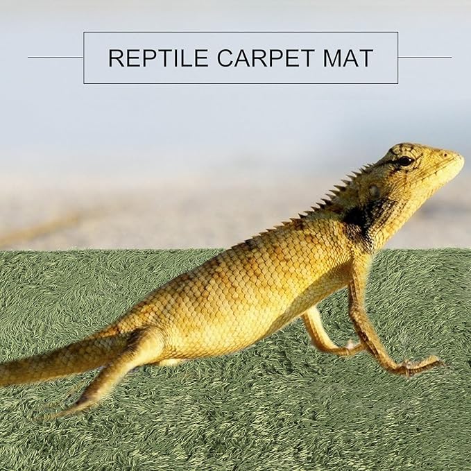 jojofuny 2pcs Moss Reptile Carpet Terrarium Liner Substrate Mat for Lizards Turtles Snakes Bearded Dragons Moisture-Resistant Non-Adhesive Reptile Tank Bedding for Pets