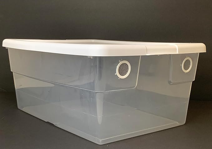 Vented Vivarium 16 Quart Container with 2 Vent Terrarium for Isopods, Reptiles, Scorpions, and Other Invertebrates