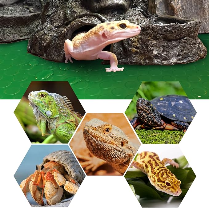 Vodolo Bearded Dragon Tank Accessories, Reptile Terrarium Carpet Soft Thickening Substrate for Snake, Tortoise, Leopard Gecko, Lizard, Iguana, Non-Adhesive Reptile Habitat Bedding