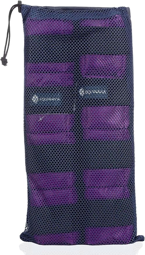 Equinavia Cool Relief Therapy Ice Boots Leg Wraps Pair for Horses, Gel Pack with Adjustable Straps | 16.5" x 15.5" with Storage Bag - Purple - Pair - One Size