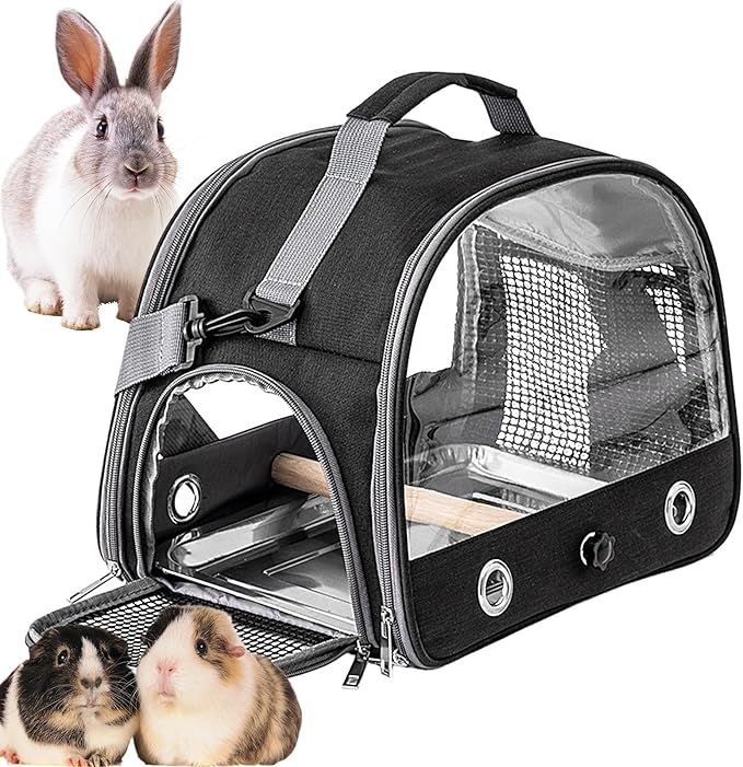 Bird Travel Cage - 33x24x26cm Small Parrot Bird Travel Cage, Lightweight Backpack for Parrot with Shoulder Strap | Portable Small Animal Carrier | Portable Birds Backpack for Budgies, Parakeets, Gent