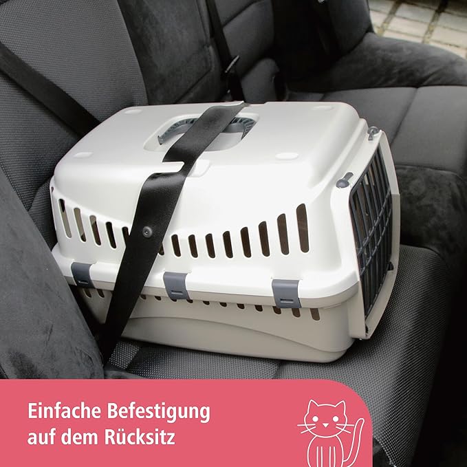 Kerbl Transport Box Expedion with Plastic Door, 45 x 30 x 30 cm, Cream/Taupe