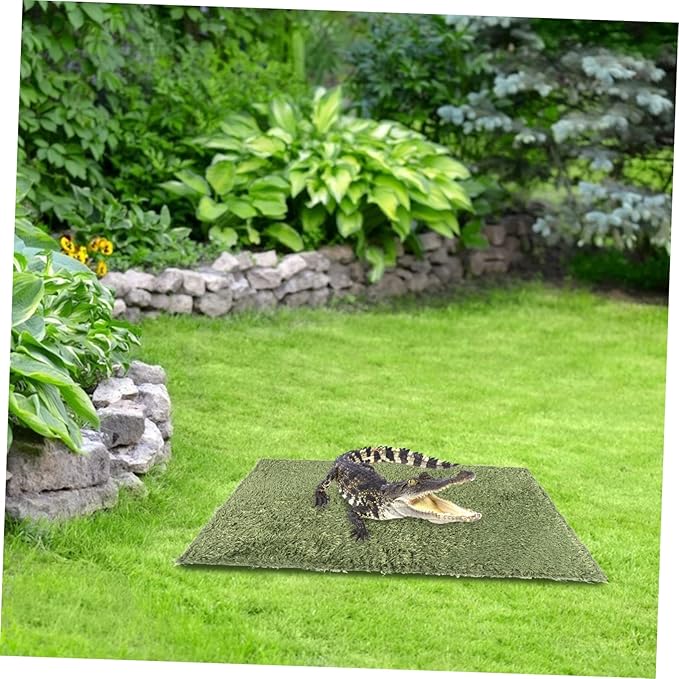 Abaodam 2pcs Reptile Decor Lizard Carpet Moss Reptile Mat Snake Tank Liner Washable Reusable