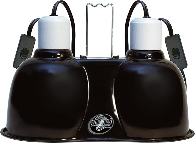 Zoo Med Combo Mini Deep Dome Clamp Lamp Fixture 2 x 5-1/2 Inch Deep Domes