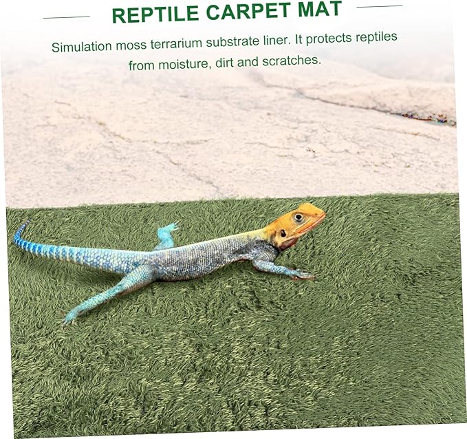 ORFOFE Terrarium Liner Bedding Reptile Carpet Mats for Terrarium Substrate 2pcs Reptile Moss Lizard Tank Accessories