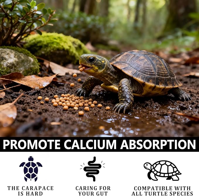 Baby Tortoise Food with Fish & Krill Meal, Spirulina & Astaxanthin | Enhanced with Calcium & Vitamins for Hatchlings & Young Sulcata, Leopard, Russian & Hermann's Tortoises (7 oz)
