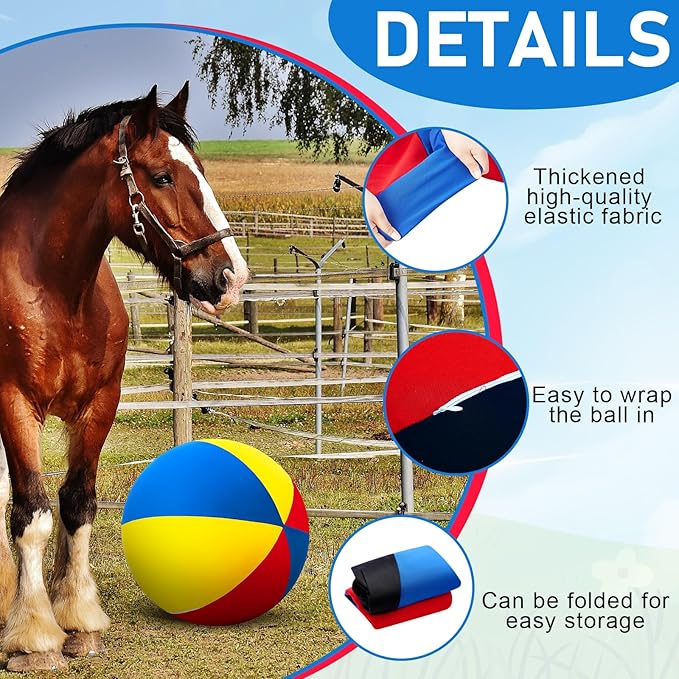 2 Pcs 40 Inch Horse Ball Covers Please Watch VCR for How to Inflation Mega Herding Play Covers for Horse Herding Ball(Cute Style)
