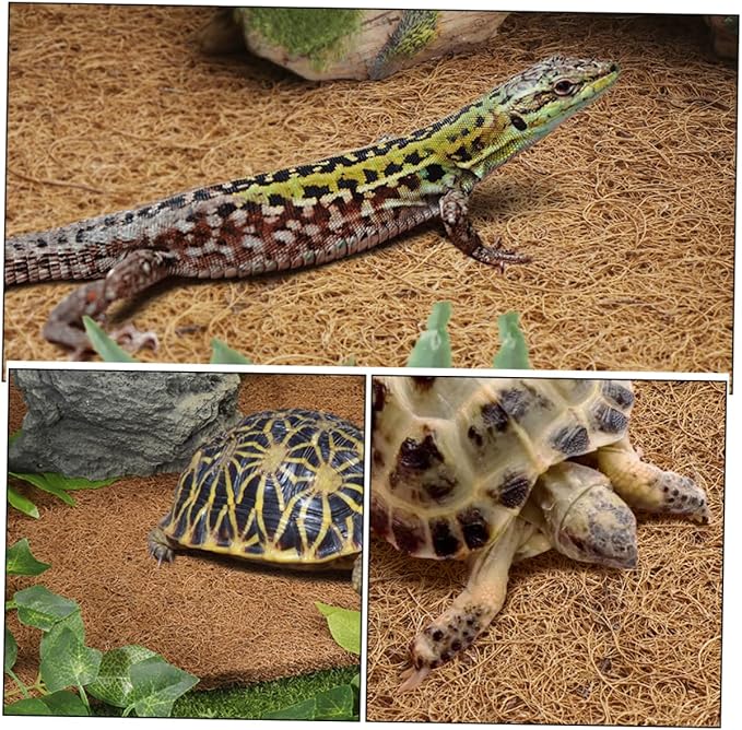 Reptile Coconut Fiber Carpet Mat Soft Terrarium Bedding for Lizards Tortoises Geckos Easy Clean Substrate Liner for Terrarium Habitat