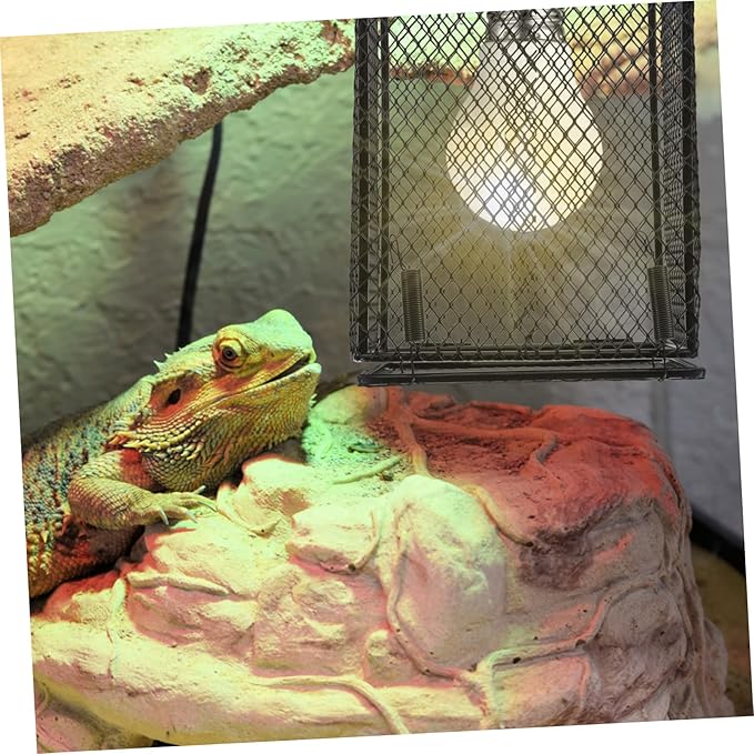 HANABASS Reptile Heating Lamp Mesh Cover Safe and Practical Ceramic Shade for Parrot Bird Cage Turtles Lizards and Pets Easy Installation Protects from Burns Versatile for Day Night Lamps