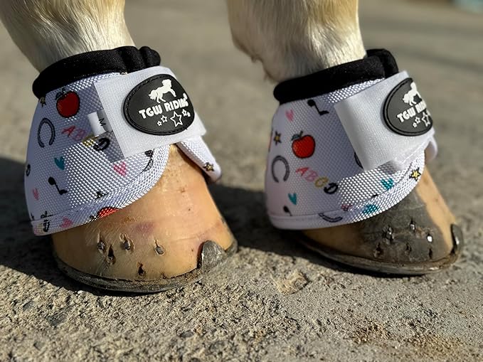 TGW RIDING 2520D Horse Bell Boots No-Turn Horse Bell Boots, Equine Ballistic Hoof Overreach Bell Boot, Pair
