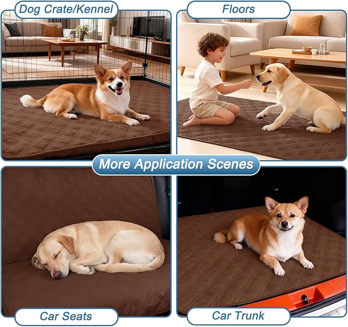 hyha Waterproof Dog Blanket, Reversible Pet Bed Blanket, Soft Sofa Couch Cover for Dogs Washable, Waterproof Pet Couch Covers for Sofa Puppy Cats Furniture Protector(52"x82", Brown/Beige)