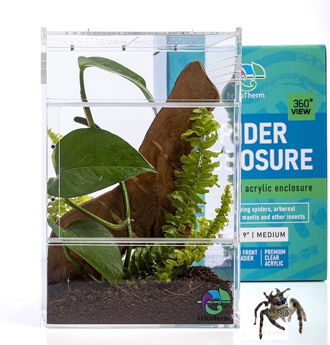 EctoTherm Jumping Spider Enclosure - for Habitat, Terrarium Kit and Arboreal Tarantula Enclosure