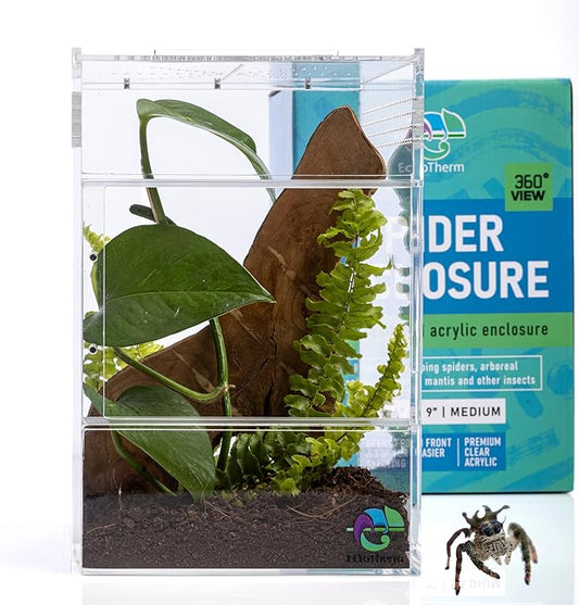 EctoTherm Jumping Spider Enclosure - for Habitat, Terrarium Kit and Arboreal Tarantula Enclosure
