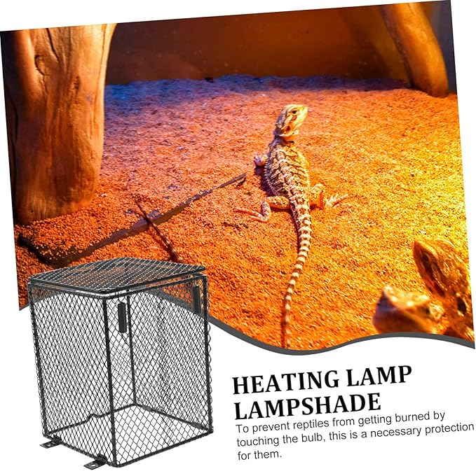Toddmomy Reptile Heat Lamp Mesh Cover Scald Shade for Crawler Living Tanks High-Strength Material Easy to Use for Turtles Lizards and Birds