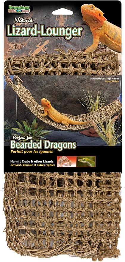 PENN-PLAX Reptology Lizard Lounger – 100% Natural Seagrass Fiber – Great for Bearded Dragons, Anoles, Geckos, and Other Reptiles – Extra Large