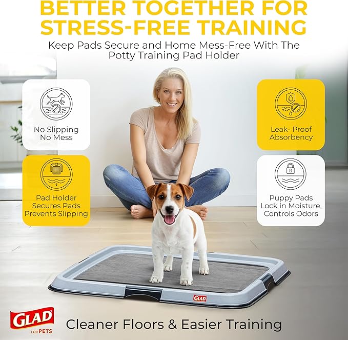 Glad for Pets Extra Large Charcoal Dog Training Pads, Absorbent Leak Proof Pee Pads for Dogs and Puppies, Odor Control Potty Pads with Activated Carbon, 28 x 30 Inches, 30 Count - 6 Pack