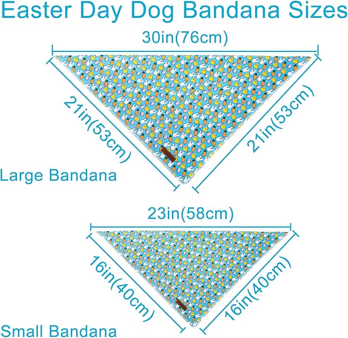 Easter Triangle Bid Scarf, Cotton Pet Kerchief for Girl Boy Dogs or Cats, Cute Carrot & Rabbit Dog Bandana, Comfortable Easter Dog Bandana