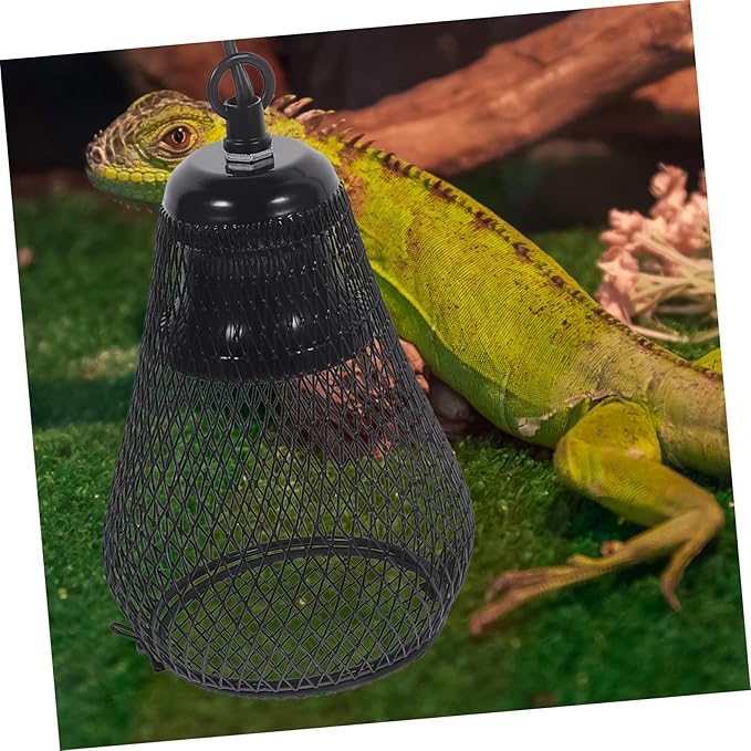 COLLBATH Reptile Heat Lamp Shade with Hook Scald Lamp Cover for Reptile Pets Sturdy Mesh Cover Compatible with Bearded Dragons Turtles and Lizards