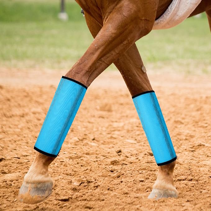 Jexine Set of 8 Mesh Fly Boots for Horse Loose Fitting Non Slip Breathable Horse Fly Leggings Protective Reduces Stress Leg Fatigue Wraps for Preventing Flies Mosquitoes Bite