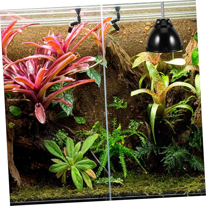 VOSAREA 1set Reptile Heat Lamp Dome Cover Aluminum Insulated Shade for Snakes Lizards and Turtles Cup Protective Mesh for Breeding Boxes and Terrariums