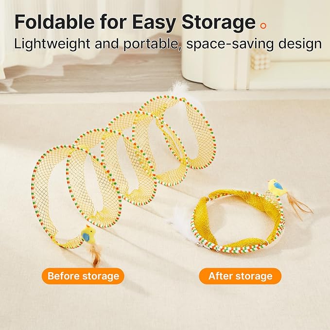 Potaroma Spiral Tunnel Cat Toy, Self Play Collapsible Spring Kitten Tunnel - Image 5