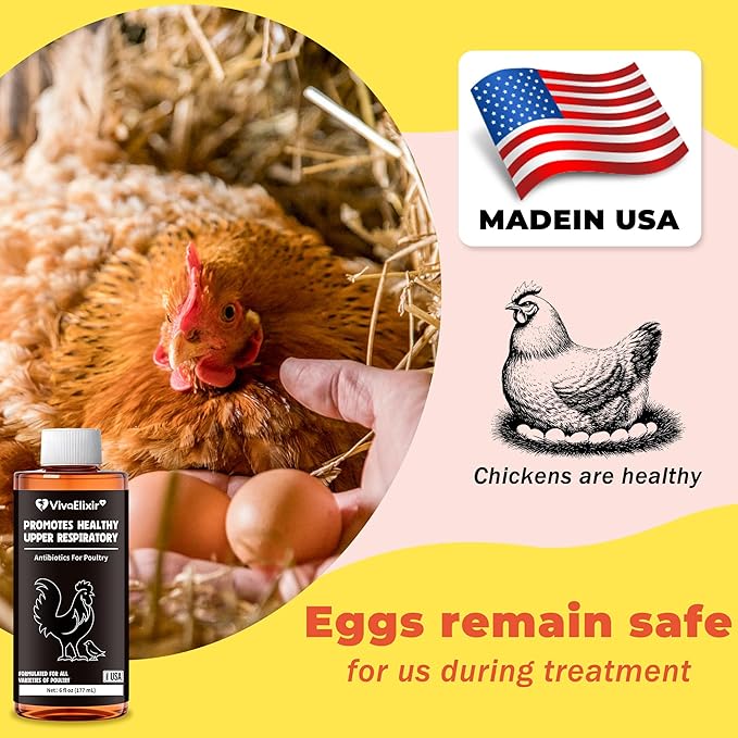 Respiratory Aid for Poultry - Chicken Supplement - Drinking Water Additive - Supports Respiratory Health in Roosters - Suitable for All Birds - 6 oz Dropper - Made in USA