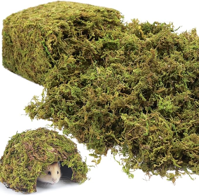 Riare 25QT Natural Sphagnum Moss for Reptiles -Soft Forest Reptiles Moss Bedding Nesting for Hamsters, Terrarium, Mices, Snakes, Turtle, Frog, Gecko Leopard (1.3LB)