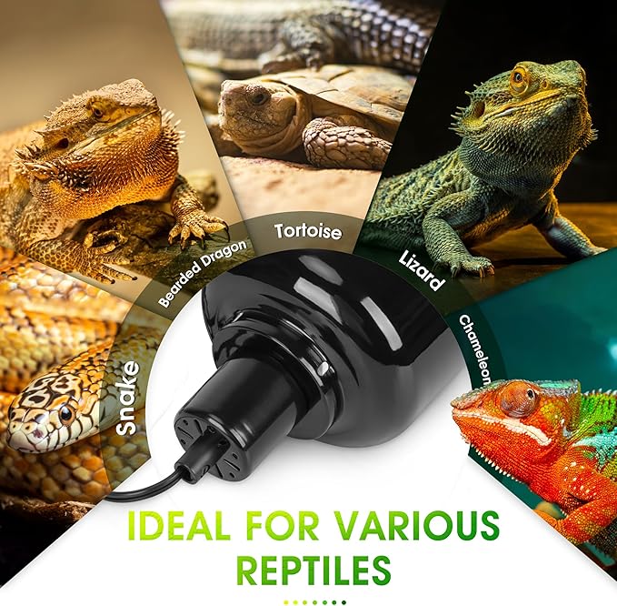 2 Pack Reptile Dome Lamp Cover Light Shade, 7.5 Inch Deep Reptile Dome Light Fixture, Aluminum for Reptile Terrarium with Ceramic Socket and Individual Switch (Bulbs Not Included)