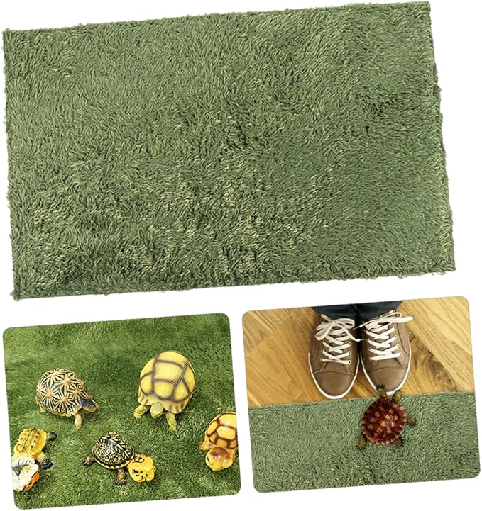Reptile Carpet Mat for Terrarium Lifelike Fake Grass for Lizards Tortoises and Frogs Moisture Retaining Reusable Substrate for Reptile Habitats