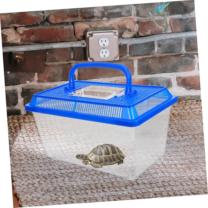Creative Turtle Tank with Basking Platform Practical Turtle Aquarium Carrying Box Ideal for Reptiles and Amphibians