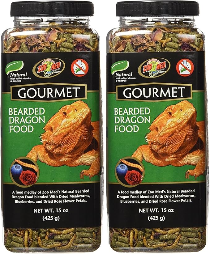 Zoo Med 2 Pack of Gourmet Bearded Dragon Food, 15 Ounces each
