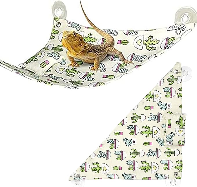2 PCS Lizard Hammock Reptile Bed Bearded Dragon Tank Accessories for Lizards, Gecko, Lguana Bearded…