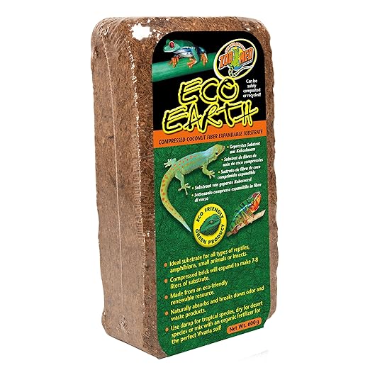 Zoo Med Eco Earth Compressed Coconut Fiber Substrate Reptiles 1 Brick - 3 Pack