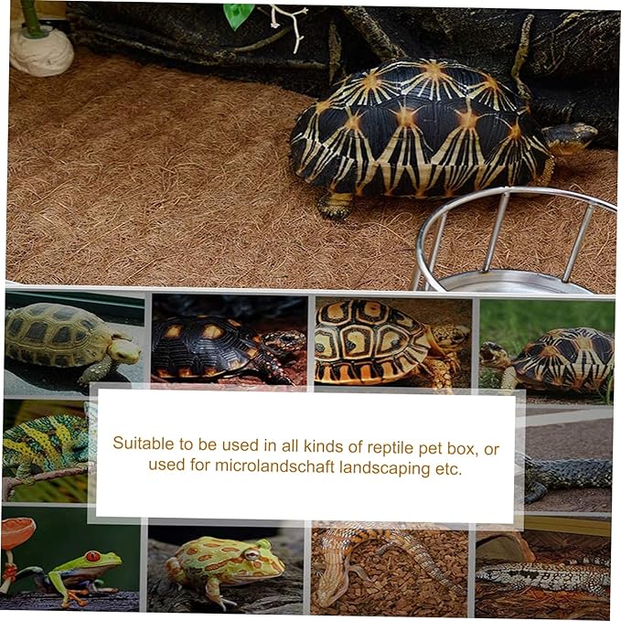 Sosoport Tropical Reptile Carpet Substrate for Reptile Tank Coconut Liner Pet Bed Mat