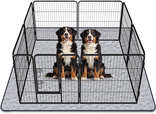 LOOBANI 2 Packs Extra Large Washable Pee Pads for Dogs 72"x72", Non-Slip Reusable Dog Mat, Super Absorbent Whelping Pads, Leak-Proof Dog Playpen Mat for Floor, Bed, Incontinence, Housebreak,Gray