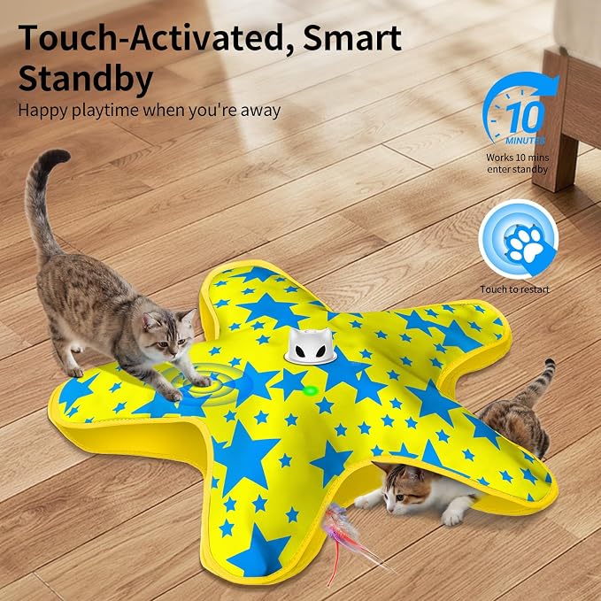 Interactive Cat Toys for Indoor Cats with Moving Concealed Feathers - Image 2