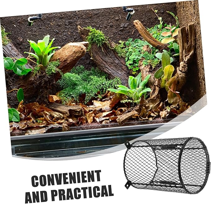 MERRYHAPY Reptile Heat Lamp Mesh Cover Scald Ceramic Bulb Protector for Safe Lighting Reptile Cages and Easy to Install Heating Lamp Shield Optimal Visibility