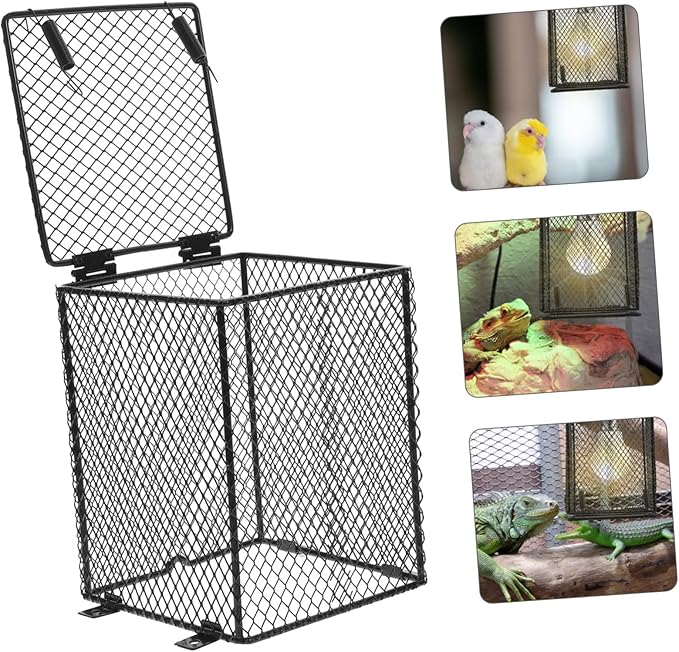 Toddmomy Reptile Heat Lamp Mesh Cover Scald Shade for Crawler Living Tanks High-Strength Material Easy to Use for Turtles Lizards and Birds