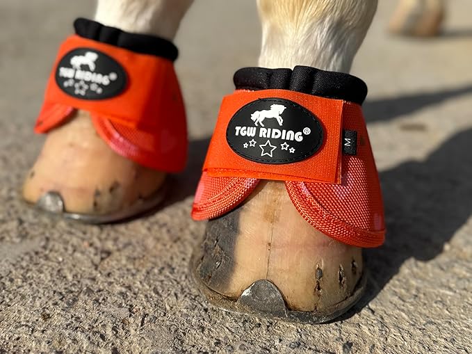 TGW RIDING 2520D Horse Bell Boots No-Turn Horse Bell Boots, Equine Ballistic Hoof Overreach Bell Boot, Pair