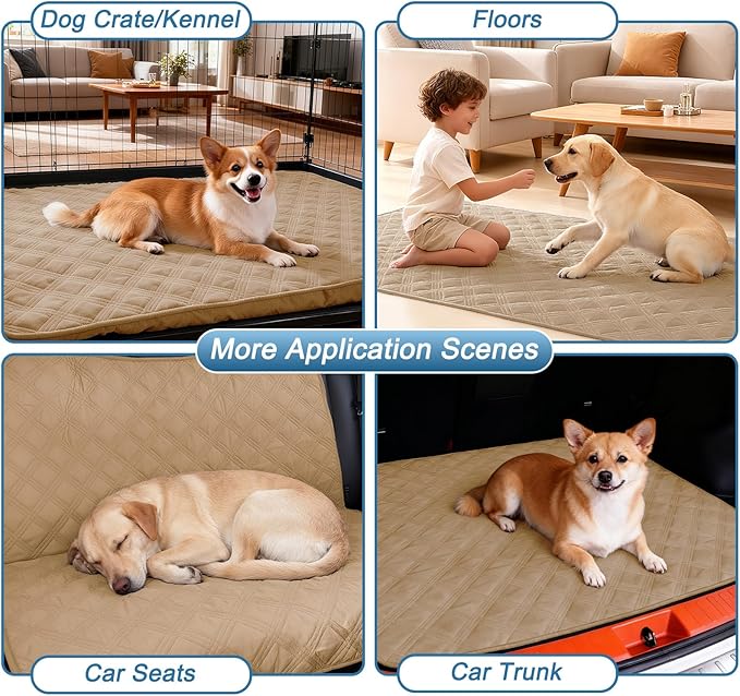hyha Waterproof Dog Blanket, Reversible Pet Bed Blanket, Soft Sofa Couch Cover for Dogs Washable, Waterproof Pet Couch Covers for Sofa Puppy Cats Furniture Protector(40"x80", Camel/Beige)